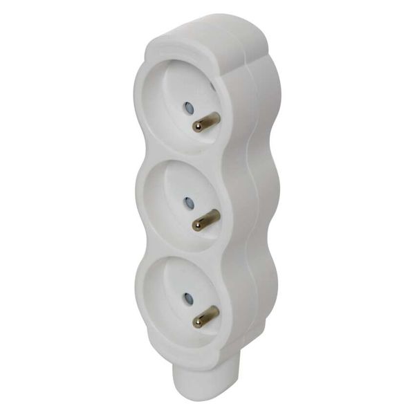 Power Strip without cable 3 sockets, white image 1
