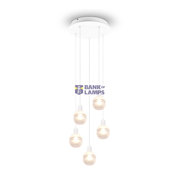 Mela pendant 5-pc E14 matt white image 1