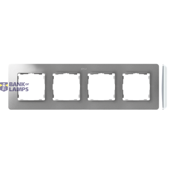 Quadruple frame, aluminum, white base image 1
