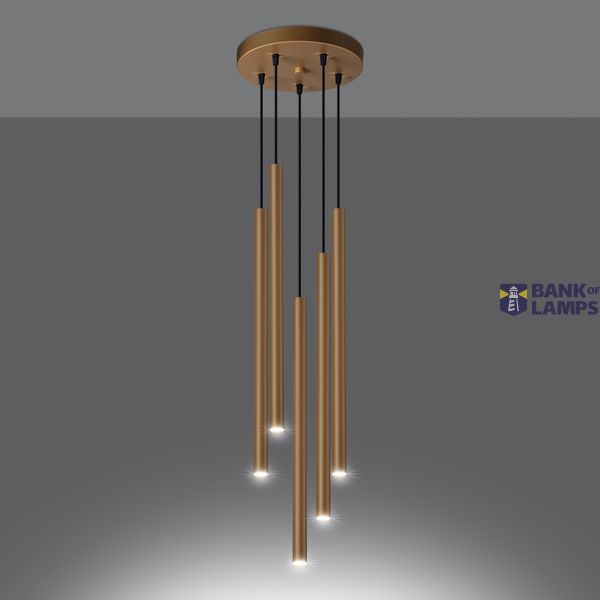 PASTELO 5P GOLD HANGING LAMP G9 5X8W IP20 image 2