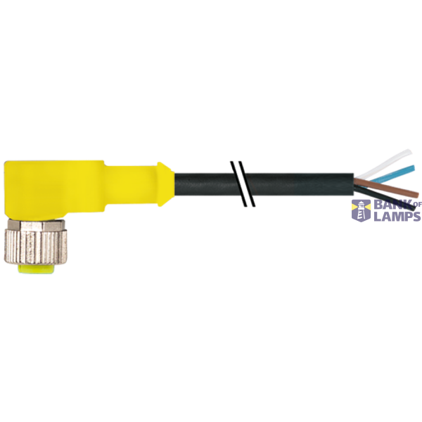 M12 female 90° A-cod. with cable AIDA PUR 4x0.34 bk UL/CSA+drag ch. 25 image 2