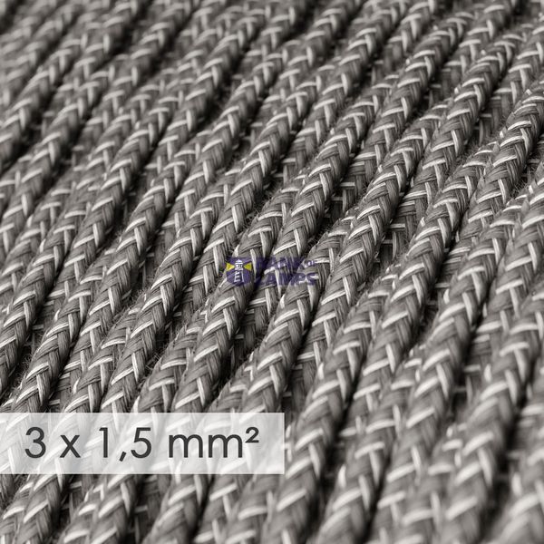 Large section electric cable 3x1,50 twisted - covered by Natural Grey Linen TN02 image 2