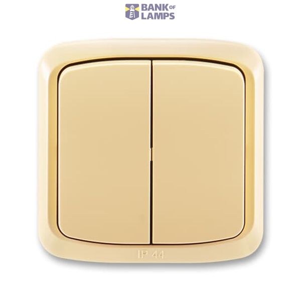 3558A-52940 D Double alternating switch, with cover and frame, 6+6 shifting, IP44 image 1