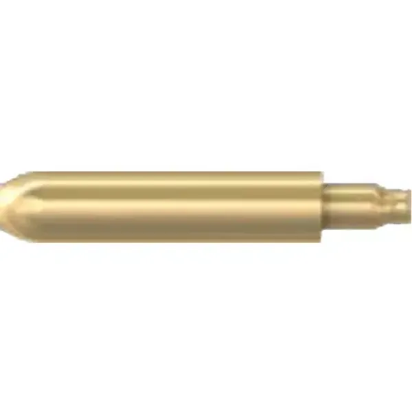 2 mm plug, solder pin, gold, 42.0061 image 1