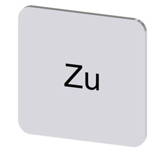 Labeling plate 22x22 mm, silver-colored label, labeling: Zu image 1
