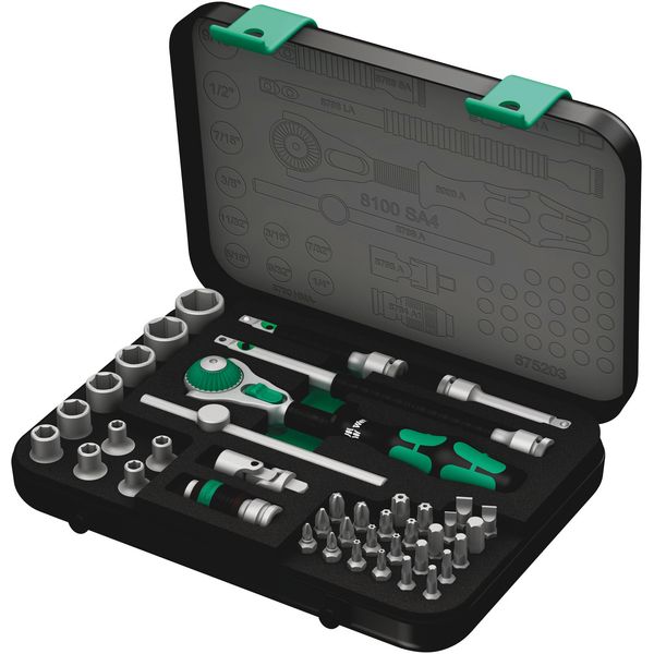 8100 SA 4 Zyklop Speed-ratelset, 1/4&quot;-aandrijving, inch, 41-delig image 1