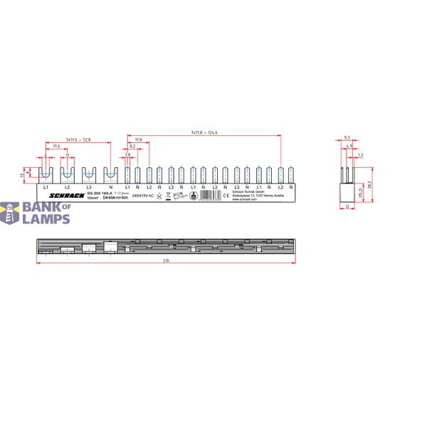 Busbar, 1xRCCB 4-pole, 8 MCB 1+N/1 MW, 12MW image 9