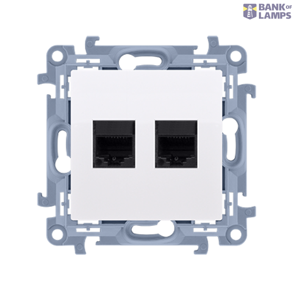 Double IT socket RJ45 category 6, white image 1