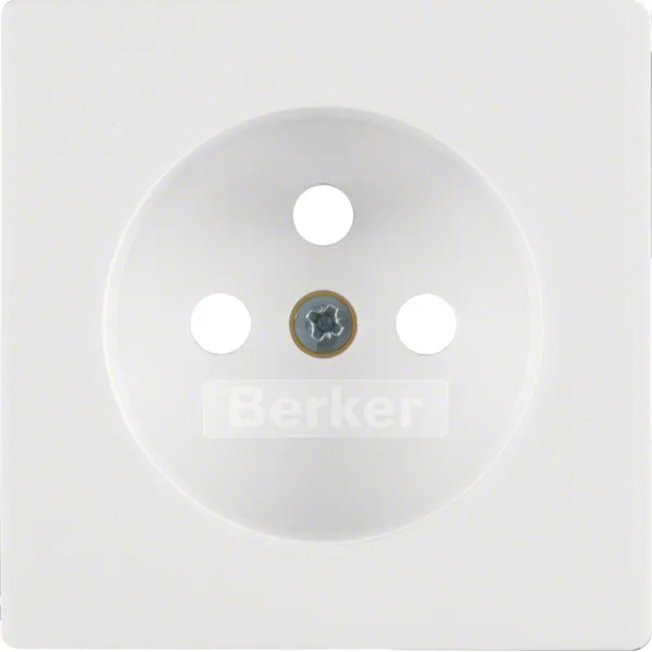 Central part for socket with earth pin, Berker Q.x, white, velvet image 1