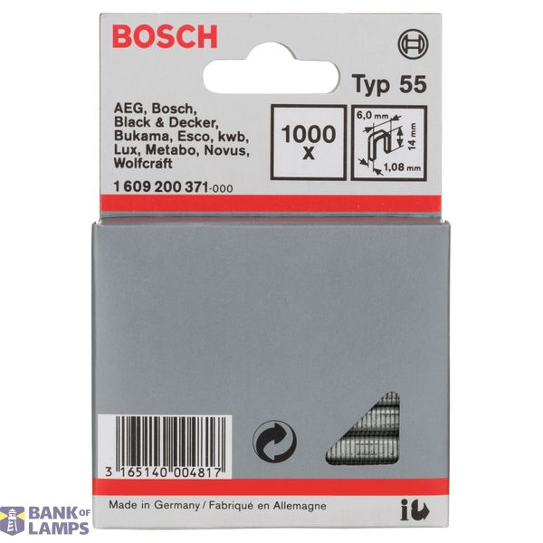 Narrow crown staple, type 55 6 x 1.08 x 14 mm image 2