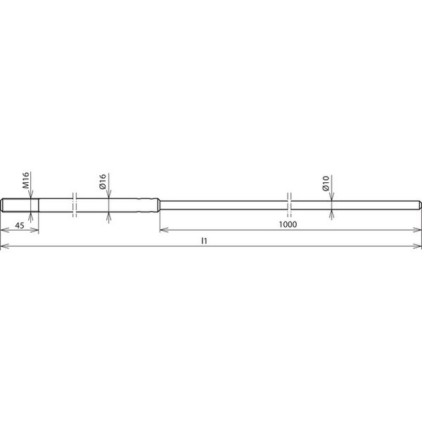 Air-termination rod M 16mm L 4000mm AlMgSi F22 tapered to 10mm image 2
