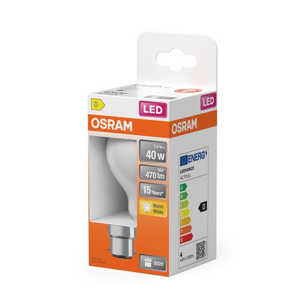 LEDSCLA40 3,4W/827 230VGLFR B22DFS1OSRAM image 2