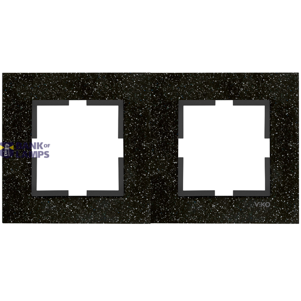Novella Accessory Corian - Black Quartz Two Gang Flush Mounted Frame image 1