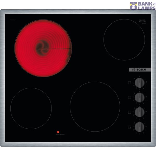 Bosch | Hob | PKE645CA2E | Vitroceramic | Number of burners/cooking zones 4 | Rotary knobs | Black image 1