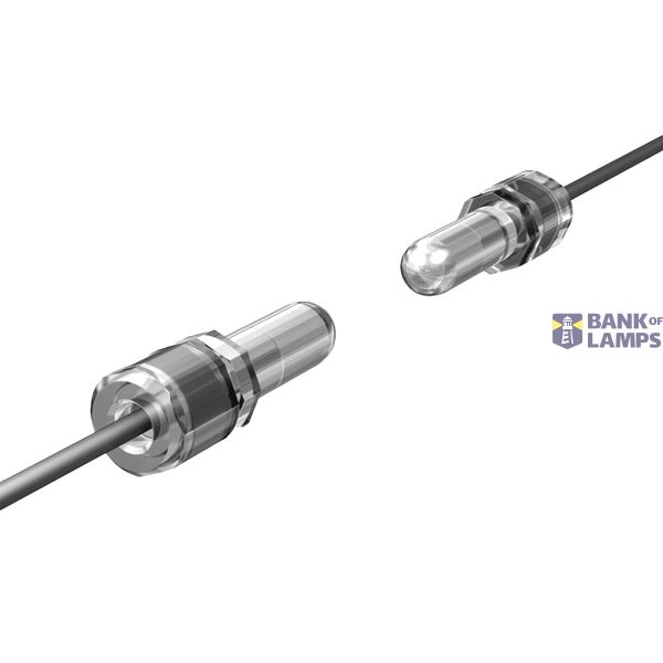 Fiber optic sensor head, through-beam, cylindrical axial, diameter 7.2 mm, R4 chemical and oil resistant fiber, 2 m cable E32 1567G image 1