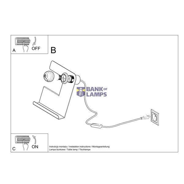INCLINE DESK LAMP BLACK E27 1X60W IP20 image 4