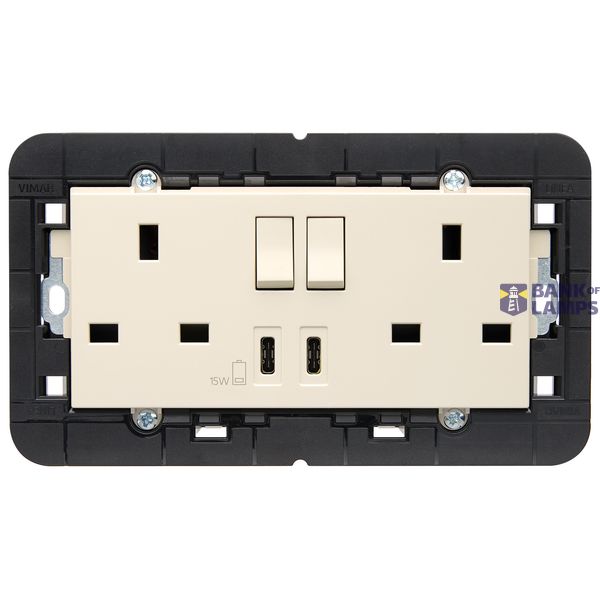 2 2P+E13ABS socket+red switch+C/C-USB bl image 1