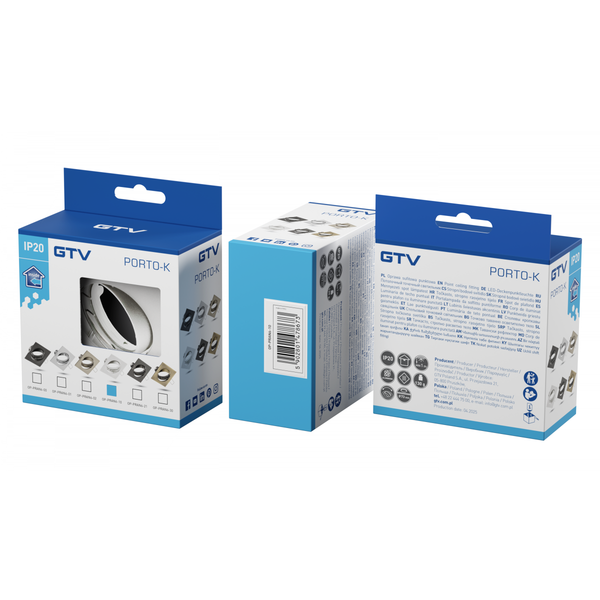 Spot luminaire housing PORTO-K with adjustment, IP20, square, white image 2