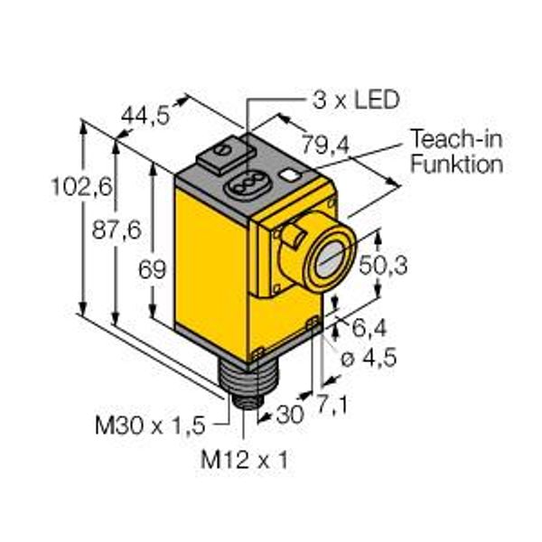 Ultrasonic Sensor diffuse mode sensor   Q45UBB63BCQ6 image 1