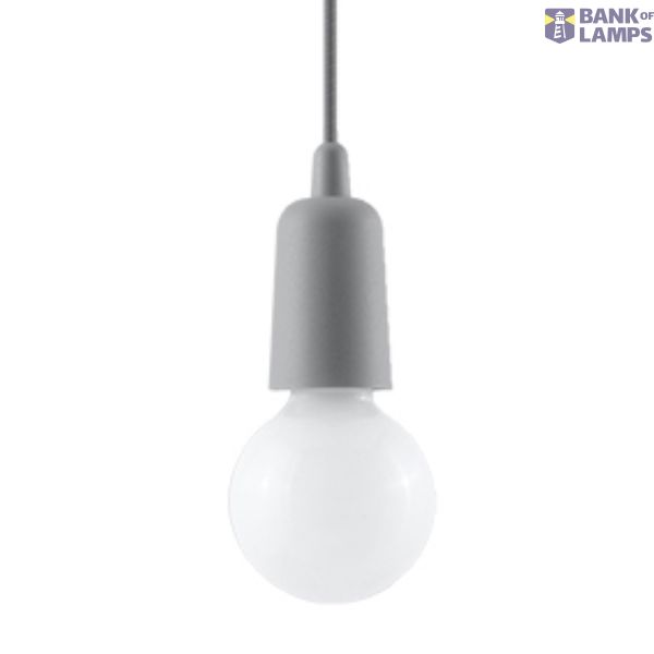 HANGING LAMP DIEGO 1 GRAY E27 1X60W IP20 image 9