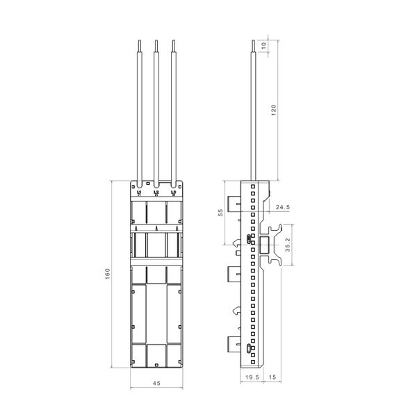 Adapter 16A, CrossBoard©, 3-phase, 45 x 160 mm (The price is shown without markup on metals. Request a quote for accurate information) image 2