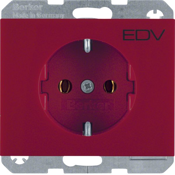 SCHUKO soc. out. "EDV" imprint, K.1, red glossy image 1