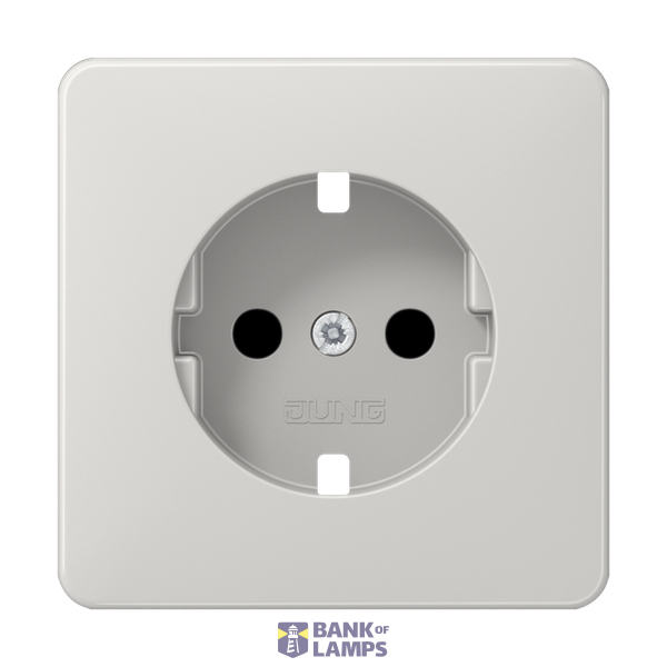 Cover for SCHUKO® socket outlets, integrated increased contact protection, SAFETY+, thermoplastic, CD series, light grey image 1