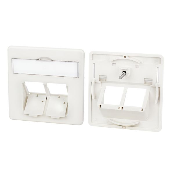 Central plate 50 x 50 mm 2 port, pearl white, E-DAT C6 image 1