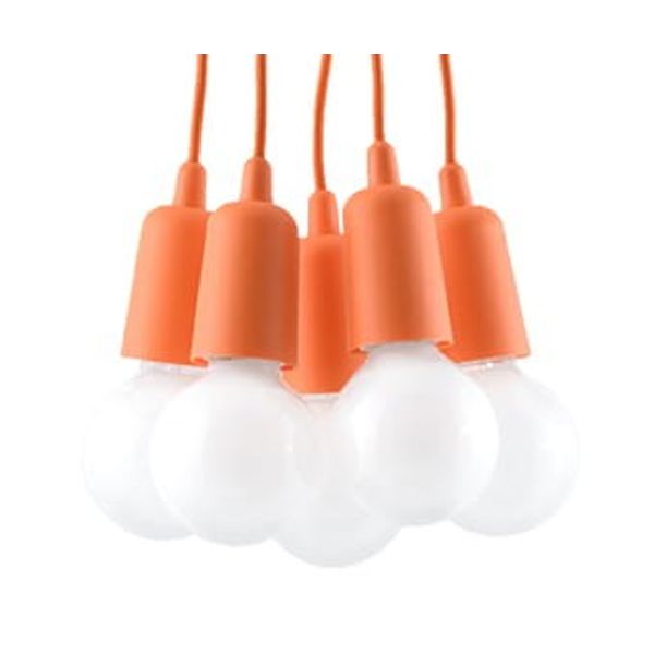 Hanging lamp DIEGO 5 orange E27 5x60W IP20 image 1