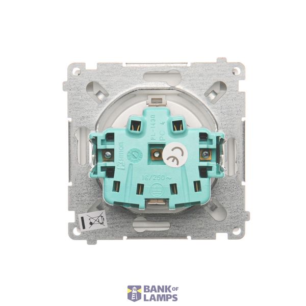 Double contact push button illuminated, 10AX, champagne matt image 1