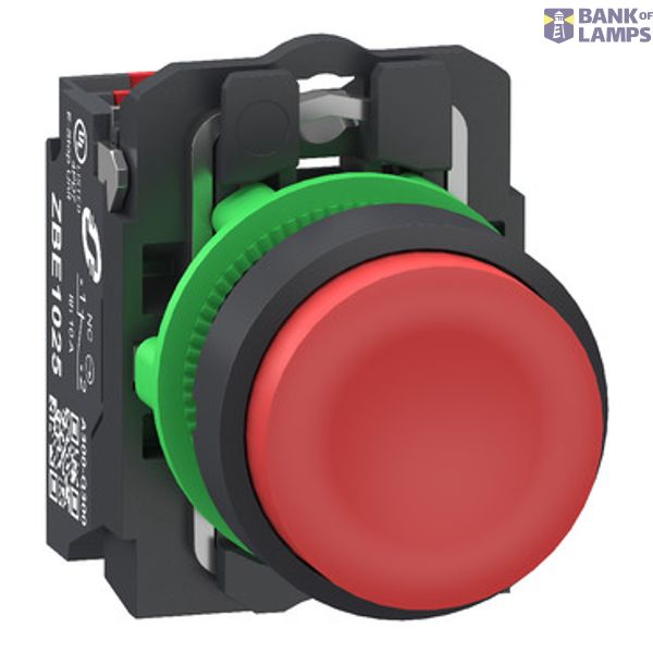 Plastic PB red projecting 1 NC Push-in image 1