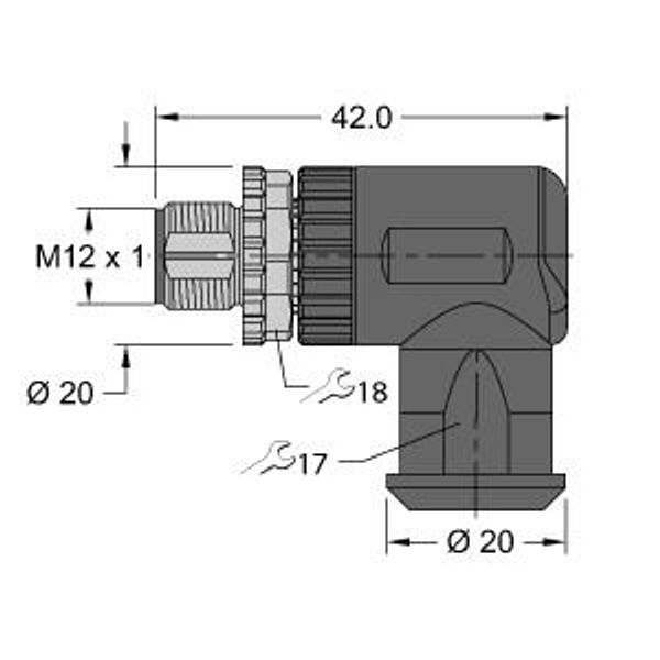 Field-Wireable Connector Male Connector M12 × 1, Angled   FW-EWSPM0416-SA-S-0408 image 1