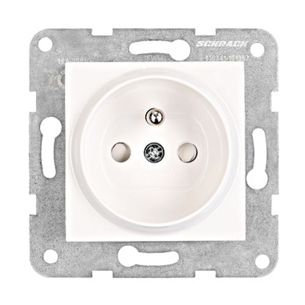 Pin socket outlet with safety shutter, screw clamps, white image 1