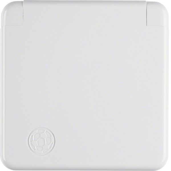 SCHUKO soc.out. cover plate+hinged cover,screw ,splash-prot. flushmtd  image 1