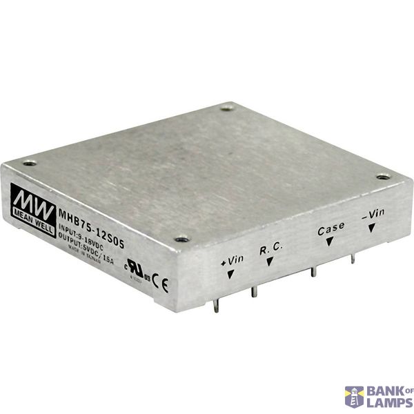 MHB75-48S12 DC/DC Converter 36-75V:+12V 6.25A 75W, MEAN WELL image 1