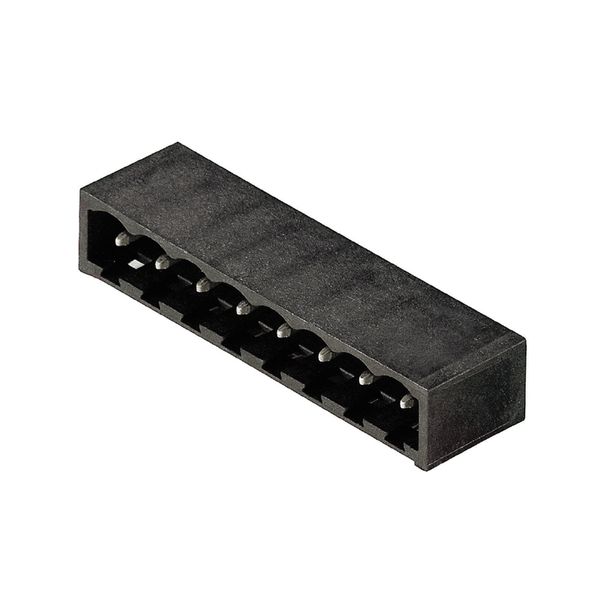 PCB plug-in connector, male header, closed side, THT/THR solder connection, 5.08 mm, Number of poles: 7, 270°, Solder pin length (l): 1.5 mm, tinned, black, Tape image 1