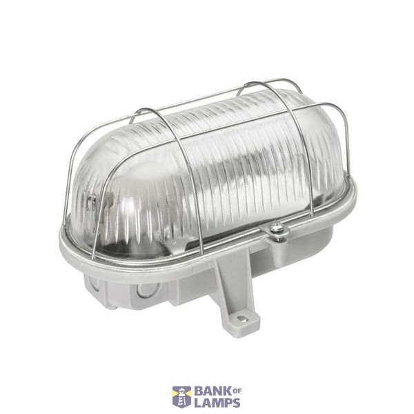 OVAL-7063T, E27, 25W, white-polypropylene, cover mat-glass, IP44, steel cage image 1
