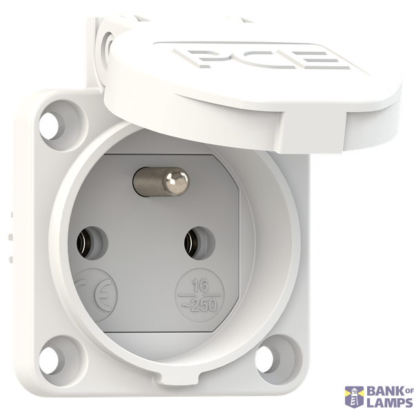 230V panel plug socket with pin image 1