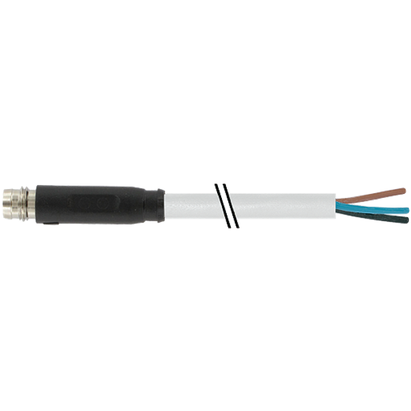 M8 male 0° A-cod. snap-in with cable PUR 4x0.25 gy +drag ch. 1.5m image 1