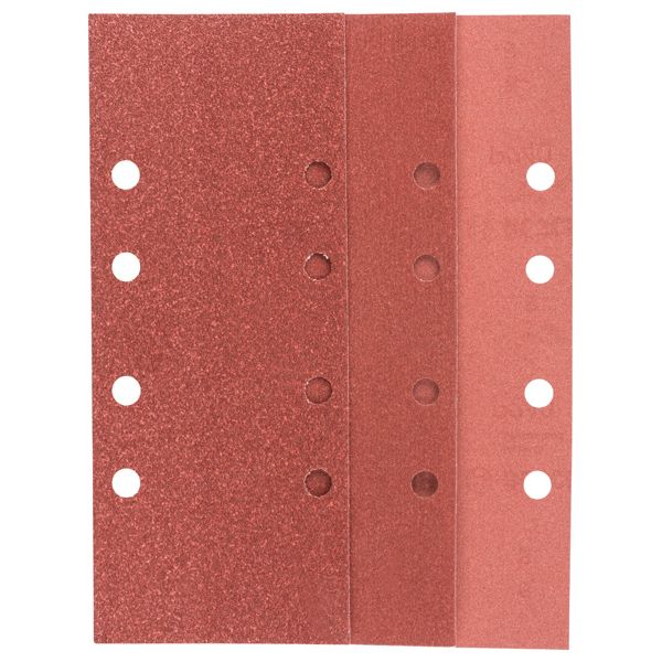 25-piece sanding sheet set for orbital sanders, grit 60, 80, 120, 240 G= 60, 80, 120, 240, 8 holes image 1
