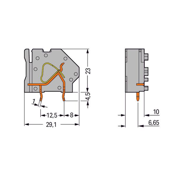 Stackable PCB terminal block;6 mm²;Pin spacing 10 mm;light gray image 3