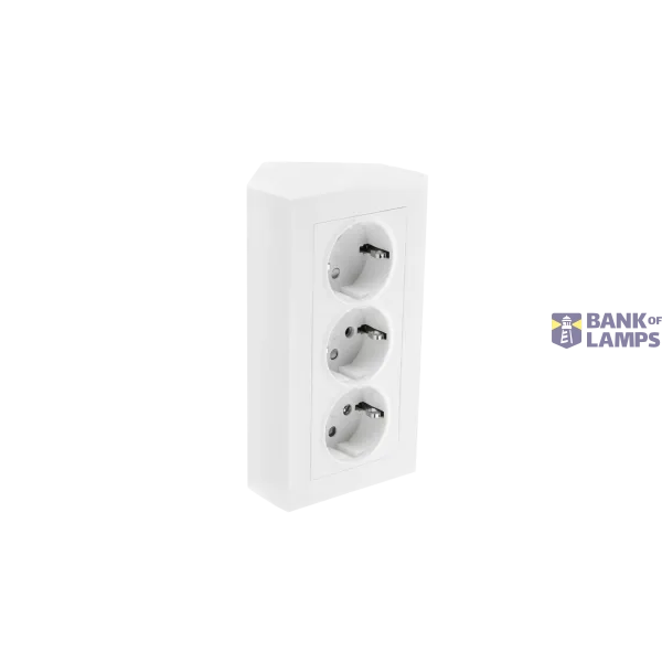CORNERBOX WITH TRIPLE OUTLET WHITE 3-PACK image 1