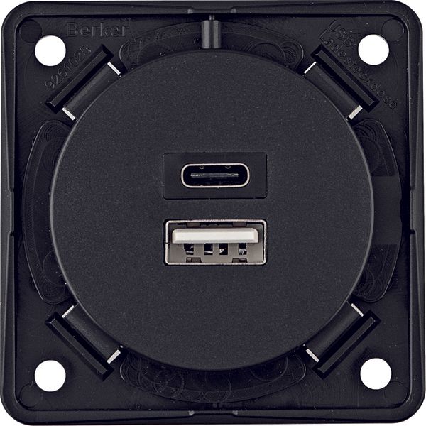 231 V USB charging socket outlet, 2gang, 3.0A, A+C,with screw terminal image 2