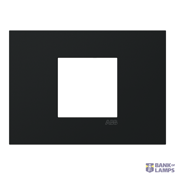 Frame - 1-gang / 2-modules - ABB logo - Matt Black image 1