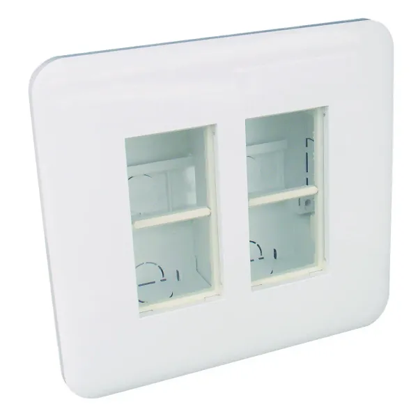 FLUSH MOUNT WORKSTATION  2X4 MOD WHITE image 1