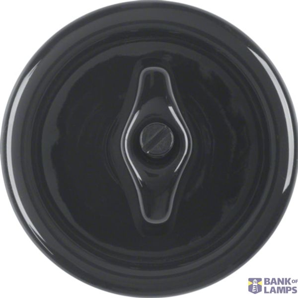Centre plate toggle, porcelain, 1930 Porzellan, black glossy image 1