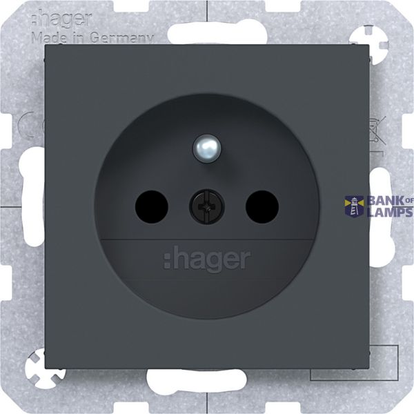 Wall socket earth pin, Safety Plus, plug-in type, A.x/C.x, anthracite image 1