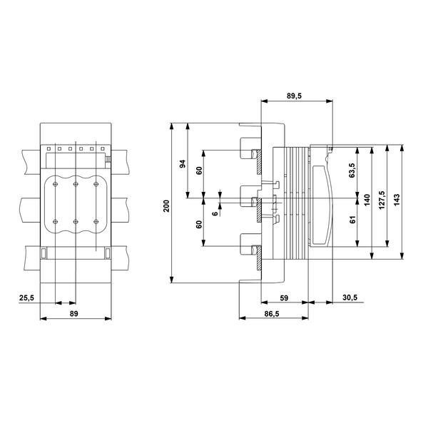HRC fuse switch-disconnector 125A, bus-mounting image 5