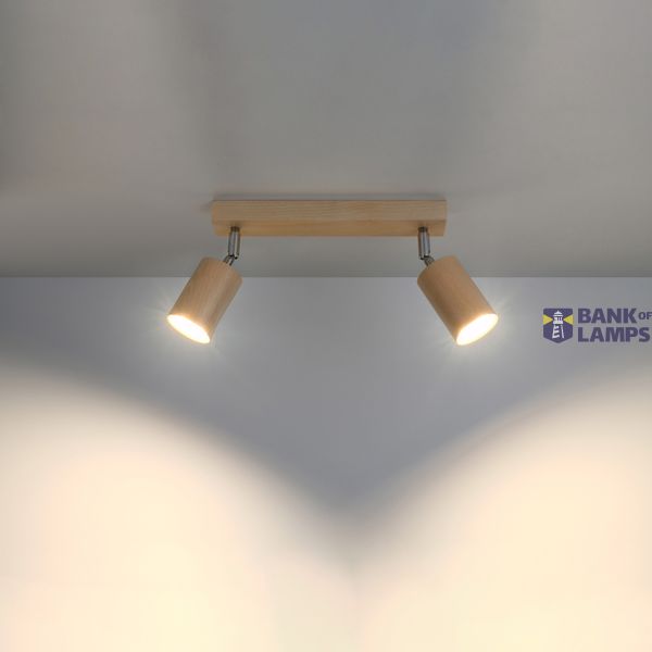 CEILING LAMP BERG 2 NATURAL WOOD GU10 2X40W IP20 image 5