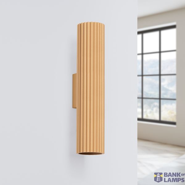 FUNCTIONAL WALL LAMP FOR LIVING ROOM FROM THE KARBON SERIES, GOLDEN CYLINDRICAL SHAPE UP AND DOWN image 5